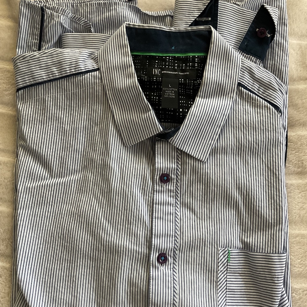 INC International Concepts Modern Stripe Shirt – Size L